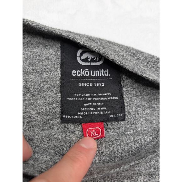 Ecko Unlimited Men's Waffle Long Sleeve Shirt - XL Gray - Picture 4 of 8